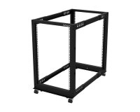 StarTech.com Rack Serveur Mobile 18U 4 Poteaux, Rack Réseau 19" 4 Poteaux avec Roulettes, Rack Roulant avec Profondeur Ajustable pour PC/AV/Données/Informatique - Roulettes, Pieds de nivellement ou Fixation au Sol