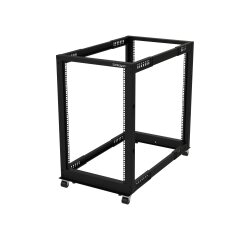 StarTech.com Rack Serveur Mobile 18U 4 Poteaux, Rack Réseau 19" 4 Poteaux avec Roulettes, Rack Roulant avec Profondeur Ajustable pour PC/AV/Données/Informatique - Roulettes, Pieds de nivellement ou Fixation au Sol