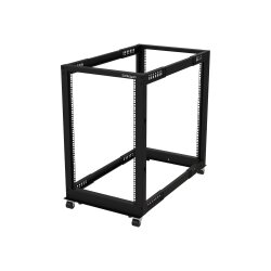 StarTech.com Rack Serveur Mobile 18U 4 Poteaux, Rack Réseau 19" 4 Poteaux avec Roulettes, Rack Roulant avec Profondeur Ajustable pour PC/AV/Données/Informatique - Roulettes, Pieds de nivellement ou Fixation au Sol