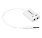 StarTech.com Adaptateur pour casque avec prises pour écouteur et microphone séparées - Mini-Jack 3,5mm 1x (M) 2x (F) - Blanc