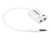 StarTech.com Adaptateur pour casque avec prises pour écouteur et microphone séparées - Mini-Jack 3,5mm 1x (M) 2x (F) - Blanc