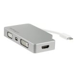 StarTech.com Adaptateur Multiport USB-C avec HDMI/VGA/Mini DisplayPort ou DVI - Convertisseur Moniteur USB Type C vers HDMI 1.4 ou mDP 1.2 (4K) - VGA ou DVI (1080p) - Aluminium Argenté