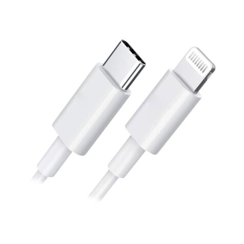 DLH CABLE USB-C VERS APPLE LIGHTNING CERTIFIE MFI 2M 3.25A 65W MAX BLANC