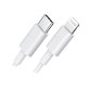 DLH CABLE USB-C VERS APPLE LIGHTNING CERTIFIE MFI 2M 3.25A 65W MAX BLANC