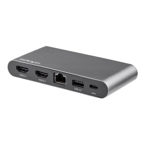 StarTech.com USB-C-Dock - 4K HDMI Display mit dual Monitoren - Mini-Laptop-Dockingstation - 100W PD 3.0 - GbE, USB-A-Hub mit 2 Anschlüssen - USB-Multiport-Adapter Typ C - 1m Kabel