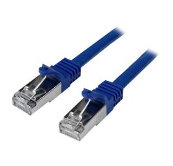 StarTech.com Câble réseau Cat6 blindé SFTP sans crochet de 2 m - Cordon Ethernet RJ45 anti-accroc - M/M - Bleu
