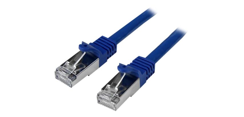 StarTech.com Câble réseau Cat6 blindé SFTP sans crochet de 2 m - Cordon Ethernet RJ45 anti-accroc - M/M - Bleu