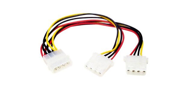StarTech.com Câble Répartiteur en Y Molex - 1x LP4 Mâle 2x LP4 Femelle - 23 cm