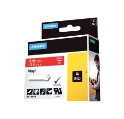 DYMO RHINO Etiquette en vinyle, 12 mm x 5,5 m, noir/