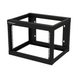 StarTech.com Rack Réseau Mural 6U à 2 Montants, Rack Serveur 19" à Cadre Ouvert, Profondeur 18", Rack de Données Mural pour IT/AV/Panneau de Patch/Equipement IT - Écrou et Vis de Cage Inclus