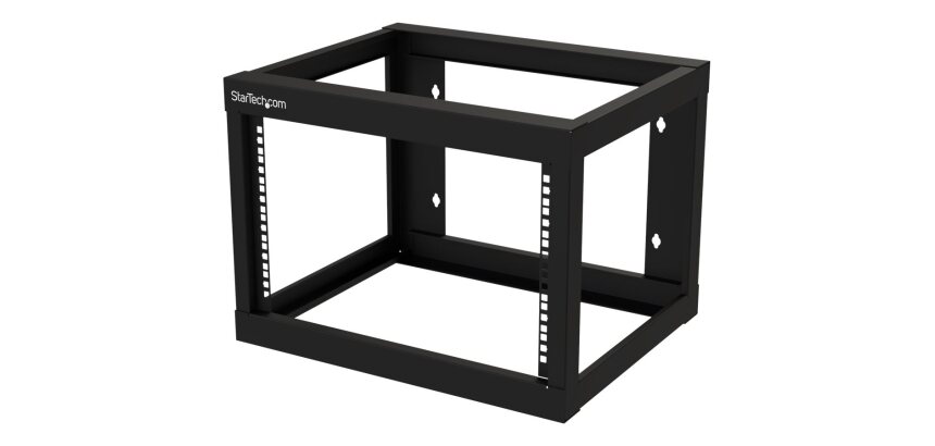 StarTech.com Rack Réseau Mural 6U à 2 Montants, Rack Serveur 19" à Cadre Ouvert, Profondeur 18", Rack de Données Mural pour IT/AV/Panneau de Patch/Equipement IT - Écrou et Vis de Cage Inclus
