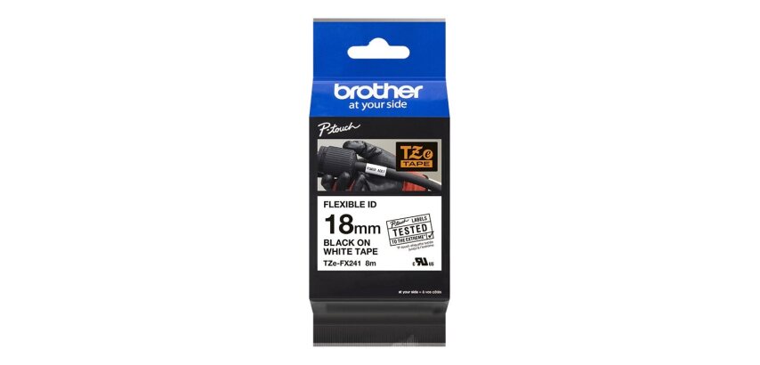 Brother TZE-FX241 ruban d'étiquette Noir sur blanc TZ