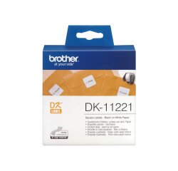Brother DK-11221 - Rouleau d'étiquettes original – Noir sur blanc, 23 x 23 mm