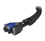 StarTech.com Gaine Cache-câbles de 4,6 m - Film en Matériau Torsadé Flexible - Gaine Extensible Diamètre 2.5-3.8 cm - Cache-câbles en Polyester - Noir
