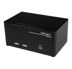 StarTech.com Switch Commutateur KVM USB 2 ports Sortie Vidéo DVI, Audio HUB USB 2.0 3 Écrans - 2 PC