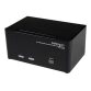 StarTech.com Switch Commutateur KVM USB 2 ports Sortie Vidéo DVI, Audio HUB USB 2.0 3 Écrans - 2 PC