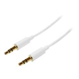 StarTech.com Câble Audio Stéréo Mini-Jack 3.5mm Slim de 2 m - Mâle/Mâle - Blanc