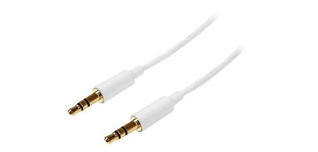 StarTech.com Câble audio stéréo Mini-Jack 3,5 mm slim de 2 m - Blanc