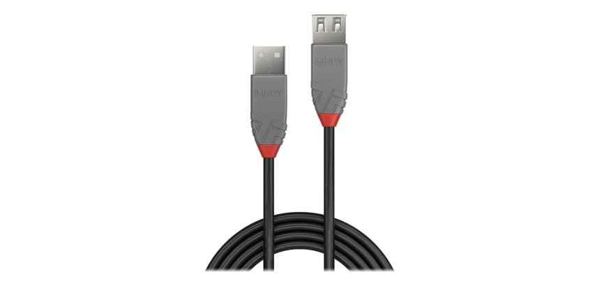 Lindy Rallonge USB 2.0 type A, Anthra Line, 2m