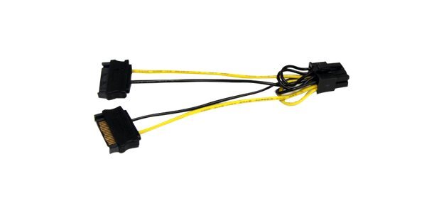 StarTech.com Câble adaptateur d'alimentation SATA vers carte vidéo PCI Express 8 broches de 15 cm