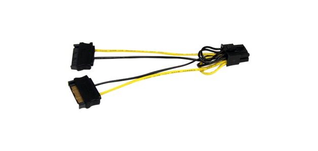 StarTech.com Câble adaptateur d'alimentation SATA vers carte vidéo PCI Express 8 broches de 15 cm