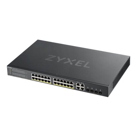 Zyxel GS1920-24HPV2 Géré Gigabit Ethernet (10/100/1000) Connexion Ethernet, supportant l'alimentation via ce port (PoE) Noir