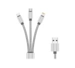 DLH Câble 3 en 1 USB-A vers USB-C / micro USB / Apple lightning