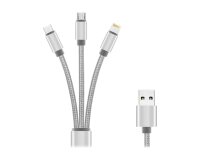 DLH cable 3 in 1 USB-A to USB-C / MICRO USB / Apple lighting