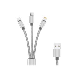 DLH CABLE 3 EN 1 USB-A VERS USB-C / MICRO USB / APPLE LIGHTNING