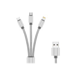 DLH CABLE 3 EN 1 USB-A VERS USB-C / MICRO USB / APPLE LIGHTNING