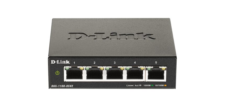 D-Link DGS-1100-05V2/E commutateur réseau Géré L2 Gigabit Ethernet (10/100/1000) Noir