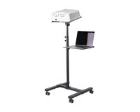 StarTech.com Table Vidéoprojecteur et Ordinateur Portable - Support Projecteur Robuste (2 Étagères; max. 10kg chacune) - Ajustable en Hauteur - Chariot Présentation Mobile - Roues Vérouillables