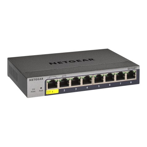 NETGEAR GS108Tv3 Géré L2 Gigabit Ethernet (10/100/1000) Gris
