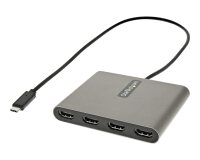 StarTech.com Adaptateur USB C vers 4 HDMI - Carte Vidéo & Graphique Externe - Convertisseur USB Type-C vers Quadruple Écran HDMI - 1080p 60Hz - Dongle Multi Écran - Windows Uniquement