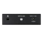 D-Link DGS-1005P/E commutateur réseau Non-géré Gigabit Ethernet (10/100/1000) Connexion Ethernet, supportant l'alimentation via ce port (PoE) Noir