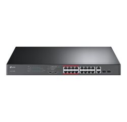 TP-Link TL-SL1218MP commutateur réseau Non-géré Fast Ethernet (10/100) Connexion Ethernet, supportant l'alimentation via ce port (PoE) Noir