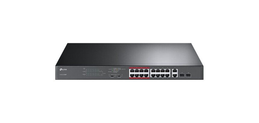TP-Link TL-SL1218MP commutateur réseau Non-géré Fast Ethernet (10/100) Connexion Ethernet, supportant l'alimentation via ce port (PoE) Noir