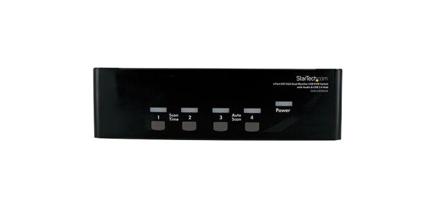 StarTech.com Commutateur KVM USB et double écran DVI / VGA à 4 ports avec audio et hub USB 2.0