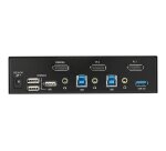 StarTech.com Switch KVM DisplayPort à 2 Ports - 4K60Hz - Écran Unique - Switch KVM USB UHD DP 1.2 à 2 Ports avec Hub USB 3.0 Intégré et Audio - Dell HP Apple Lenovo - Conforme TAA