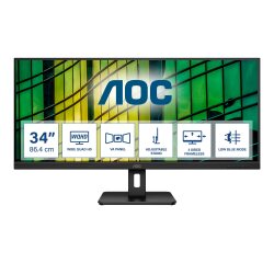 AOC U34E2M écran plat de PC 86,4 cm (34") 3440 x 1440 pixels Wide Quad HD Noir