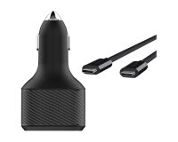 DLH CHARGEUR VOITURE ALLUME CIGARE USB-C 90W POWER DELIVERY POUR ORDINATEUR PORTABLE + USB-A 18W QC 3.0