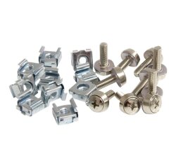StarTech.com Lot de 100 vis M5 de 12mm, Écrous Cage à Trous Carrés et Outil d'Installation, Kit de Fixation pour Baies de Serveurs, Armoires et Boîtiers de 19" ou 10", Argent - TAA