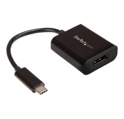 StarTech.com Adaptateur USB-C vers DisplayPort - 4K 60Hz/8K 30Hz - Dongle USB Type-C vers DP 1.4 HBR2 - Adaptateur USB-C Vidéo Compact (DP Alt Mode) - Compatible Thunderbolt 3 - Noir
