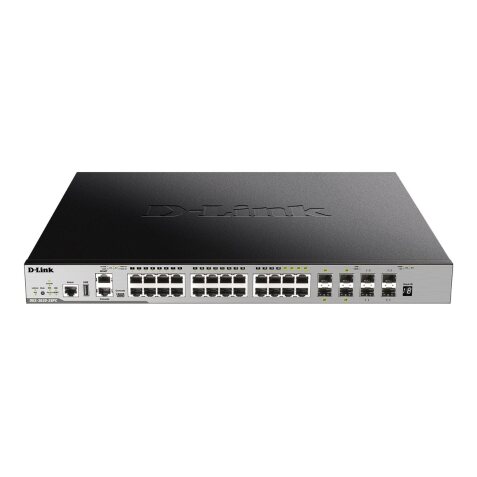 D-Link DGS-3630-28PC/SI commutateur réseau Géré L3 Gigabit Ethernet (10/100/1000) Connexion Ethernet, supportant l'alimentation via ce port (PoE) Noir, Gris