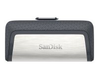 SanDisk Drive USB Ganda Ultra Tipe-C 256 GB lecteur USB flash 256 Go USB Type-A / USB Type-C 3.2 Gen 1 (3.1 Gen 1) Gris, Argent