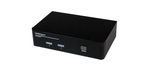 StarTech.com Commutateur KVM HDMI USB 2 ports avec audio et concentrateur USB 2.0