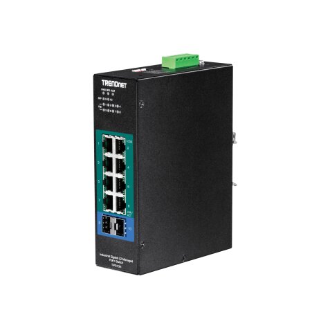 Trendnet TI-PG102I commutateur réseau Géré L2 Gigabit Ethernet (10/100/1000) Connexion Ethernet, supportant l'alimentation via ce port (PoE) Noir