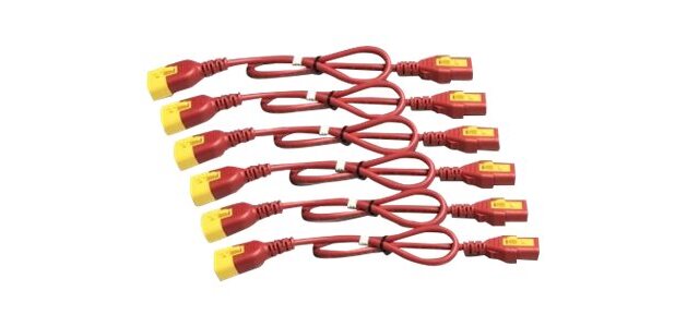 APC Power Cord Kit (6 ea), Locking, C13 to C14, 1.2m, Red - Professionnels