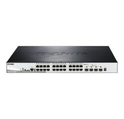 D-Link DGS-1510-28XMP Géré L2/L3 Gigabit Ethernet (10/100/1000) Connexion Ethernet, supportant l'alimentation via ce port (PoE) Noir, Gris