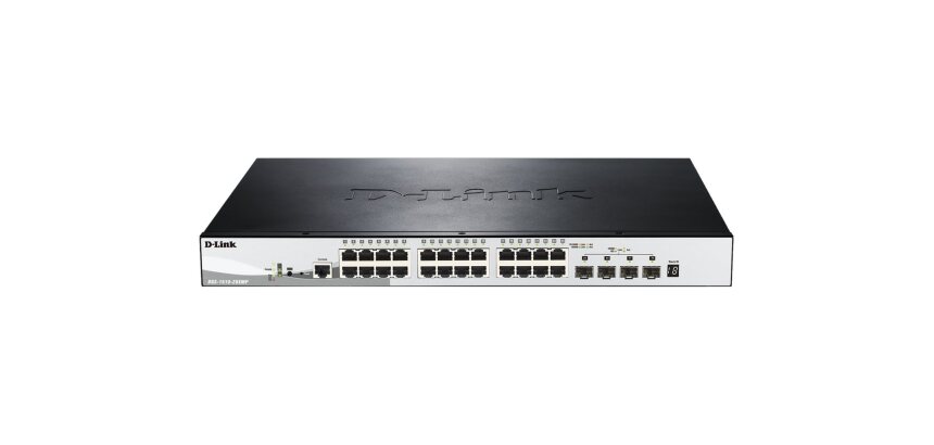 D-Link DGS-1510-28XMP Géré L2/L3 Gigabit Ethernet (10/100/1000) Connexion Ethernet, supportant l'alimentation via ce port (PoE) Noir, Gris